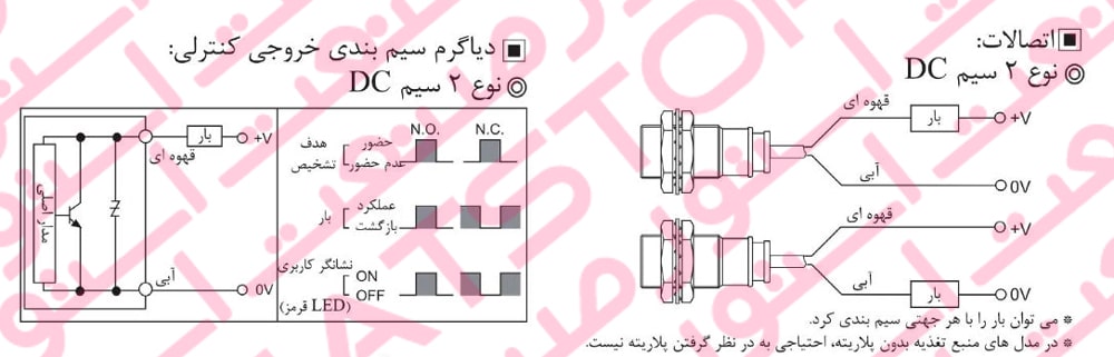 سنسور القایی نوع دو سیم DC