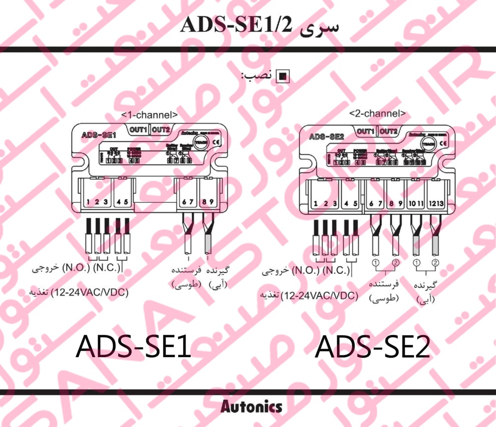 راهنمای نصب سنسور جانبی (جداری) درب اتوماتیک آتونیکس Autonics سری ADS-SE1.2