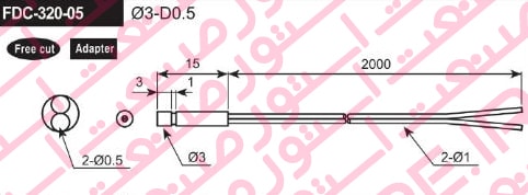 ابعاد سنسور فیبر نوری آتونیکس مدل FDC-320-05