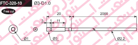 ابعاد سنسور فیبر نوری آتونیکس مدل FTC-320-10