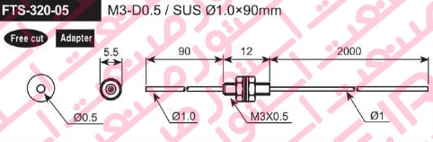 ابعاد سنسور فیبر نوری آتونیکس مدل FTS-320-05