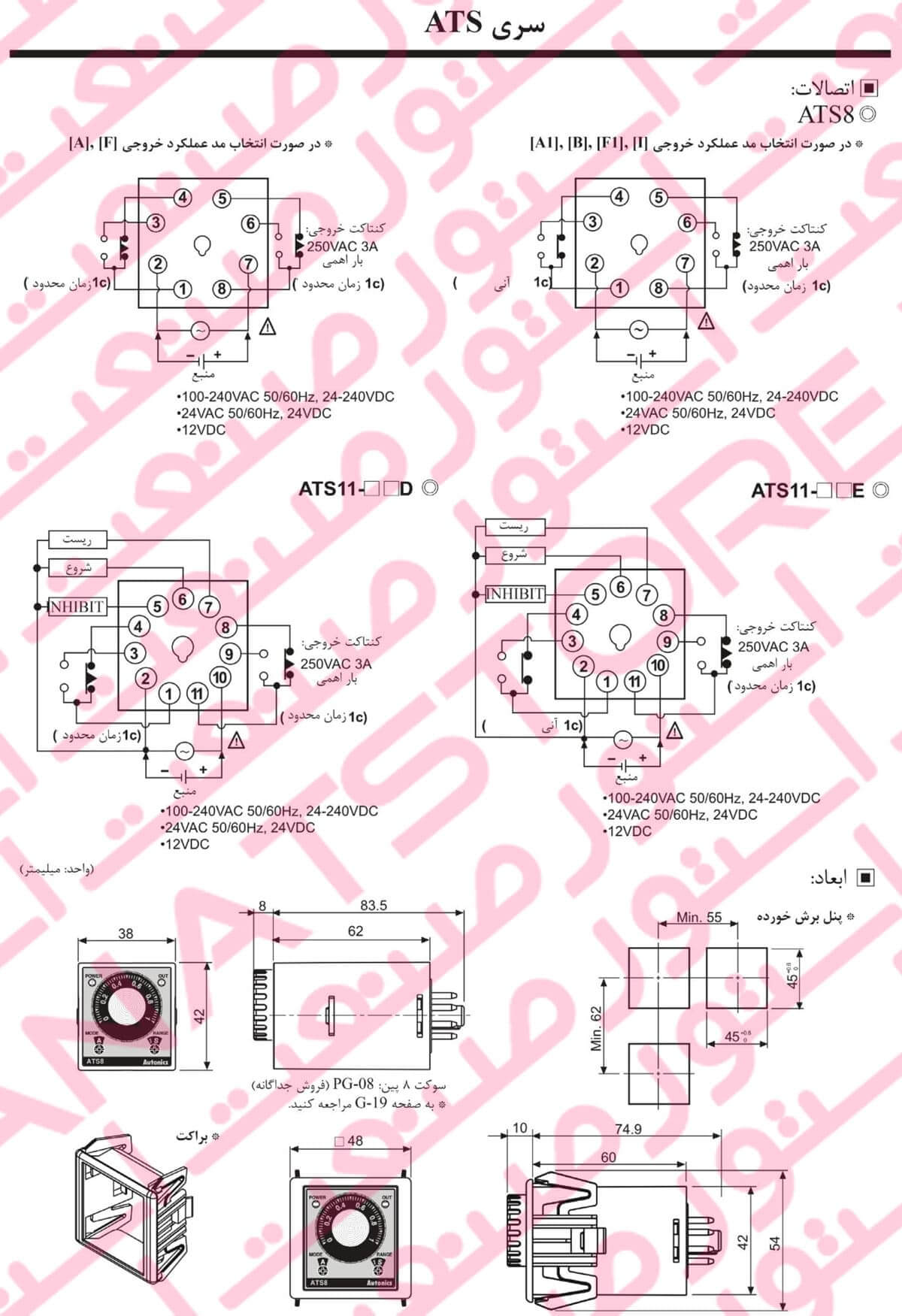 راهنمای نصب تایمر های آنالوگ آتونیکس Autonics سری ATS