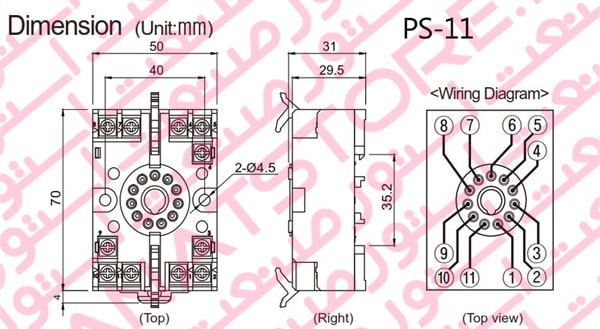 ابعاد سوکت PS-11