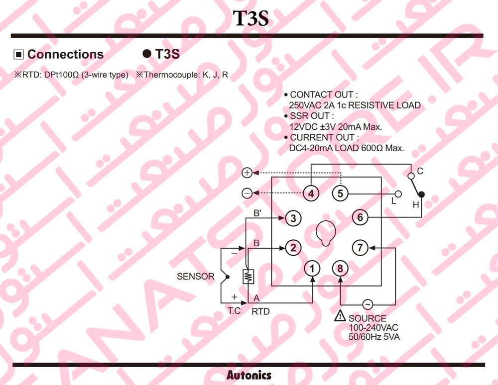 راهنمای نصب کنترلر های دما آتونیکس Autonics سری T3S