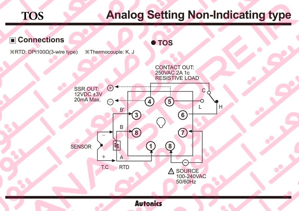 راهنمای نصب کنترلر های دما آتونیکس Autonics سری TOS