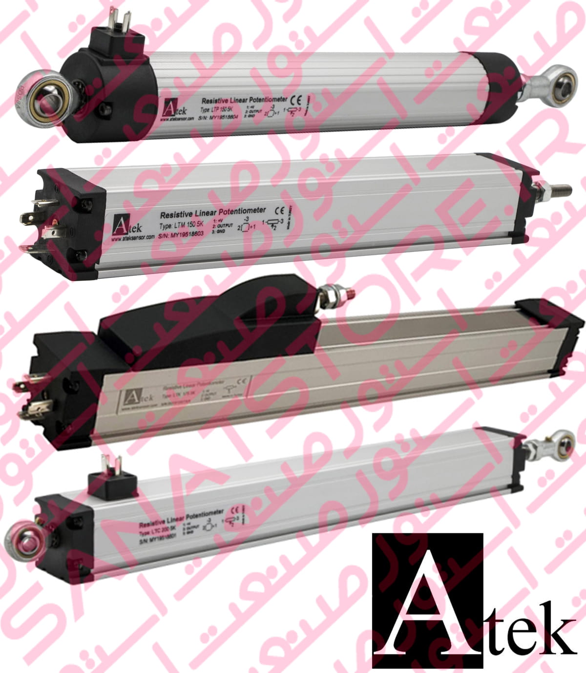 Atek Sensor Linear Potentiometer , خط کش مقاومتی آتک سنسور